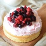 Berry Fields Cake is the perfect summer cake, vanilla base and berry frosting all topped with some fresh berries. You'll want to make it every day