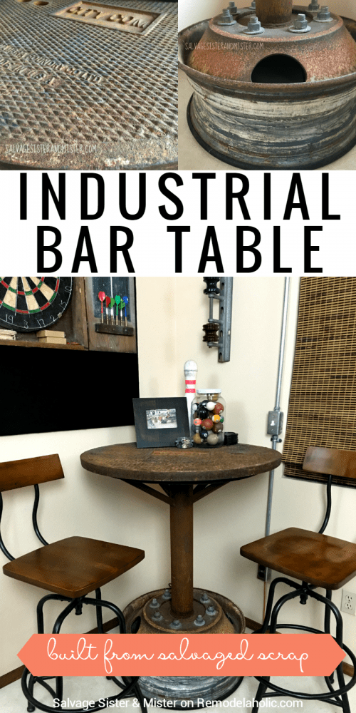 Salvaged DIY Industrial Bar Table Remodelaholic
