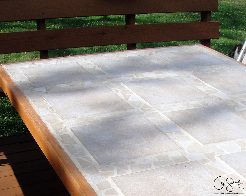 How to Replace a Patio Table Top with Tile Remodelaholic
