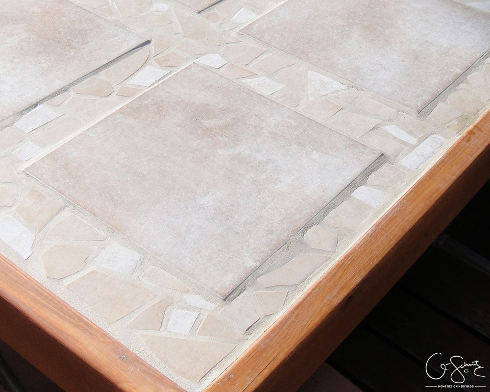 Remodelaholic How to Replace a Patio Table Top with Tile