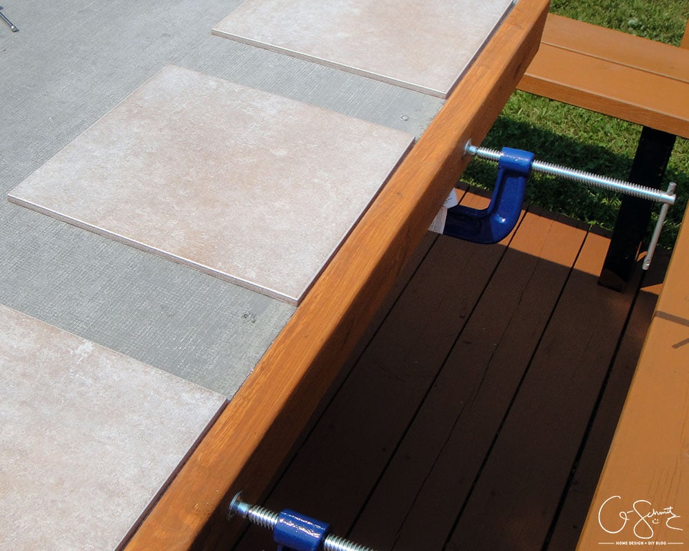 Remodelaholic How to Replace a Patio Table Top with Tile