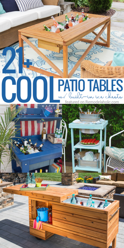 Remodelaholic Brilliant DIY Cooler Tables for the Patio ...