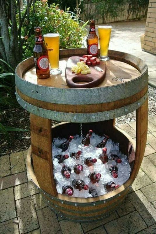 barrel into drink cooler, original source unknown, via Remodelaholic