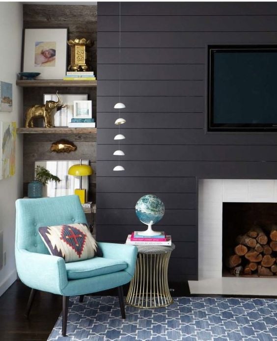 Awkward Alcove Solution: Add floating shelves | More ideas at Remodelaholic.com | Image Source: stylebyemilyhenderson.com