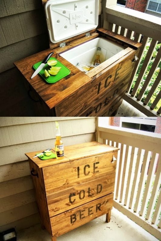 Brilliant DIY Cooler Tables Patio