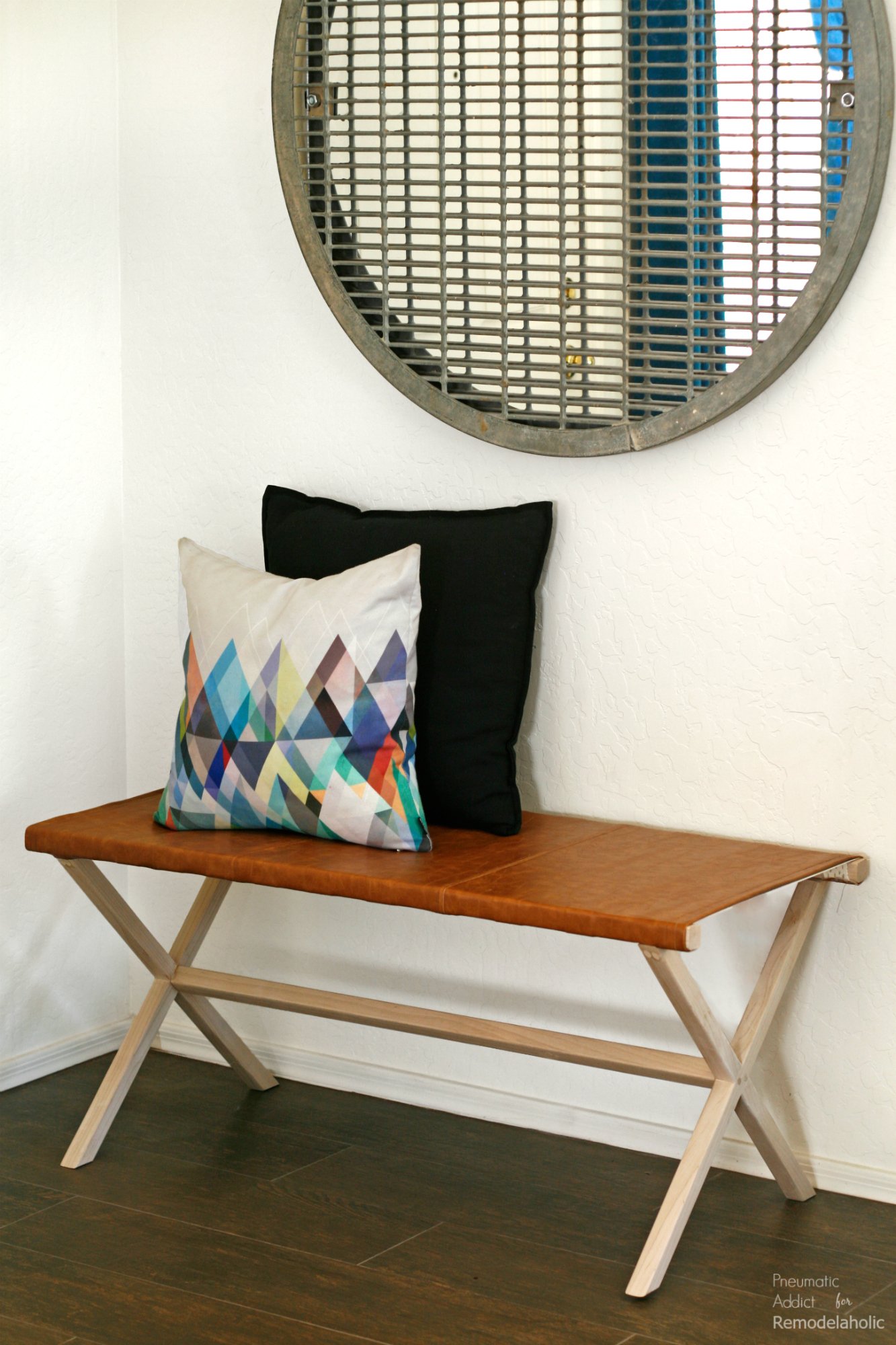 Remodelaholic | DIY Leather Director's Bench Building Plans