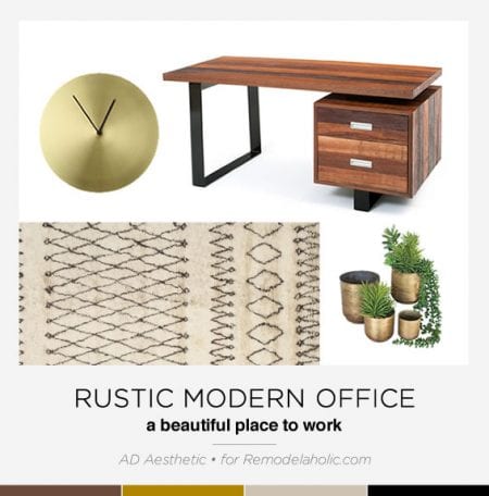 Rustic Modern Home Office Design Inspiration & Tips | Remodelaholic