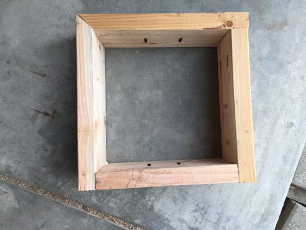 Assemble box for corner table of bench