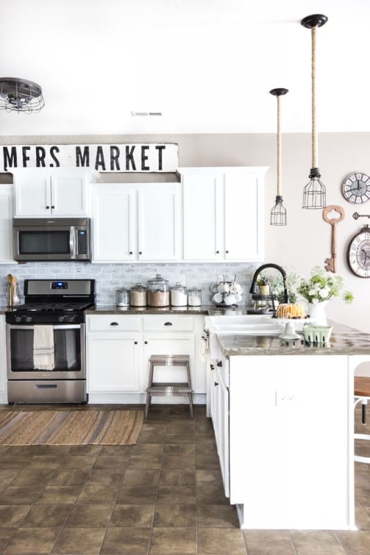 10 What To Do With The Space Above Your Kitchen Cabinets, A DIY Tutorial For A Farmhouse Sign, By Blesser House Featured On @Remodelaholic
