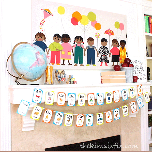Back to School Mantel