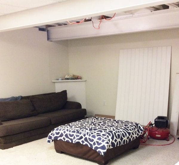 DIY Beadboard Ceiling To Replace a Basement Drop Ceiling | Remodelaholic