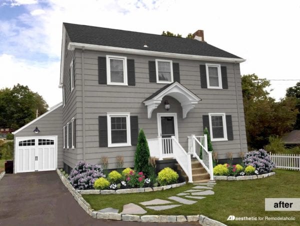 After -Modern Colonial Curb Appeal Mockup • AD Aesthetic for Remodelaholic