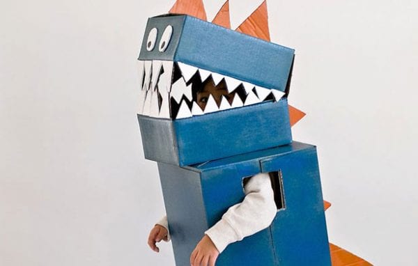 DIY Cardboard Dinosaur Costume