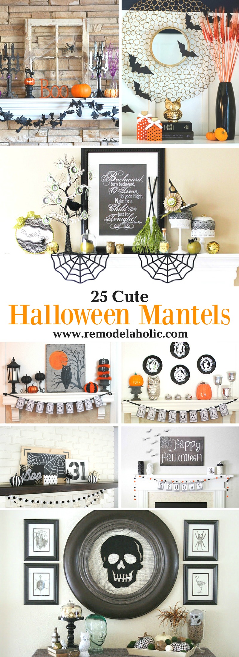 25 Halloween Decoration Ideas for a Cute Halloween Mantel Remodelaholic