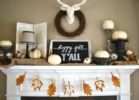 Take your decor from Fall to Thanksgiving by changing a couple of things and using this inspiration. 30 Perfect Thanksgiving Mantels Featured On Remodelaholic.com