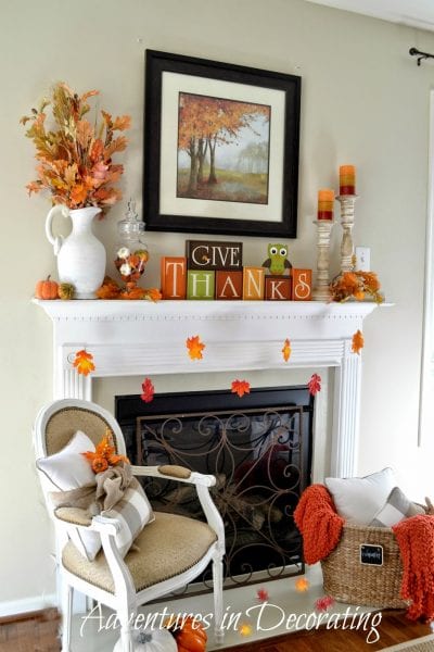 Take your decor from Fall to Thanksgiving by changing a couple of things and using this inspiration. 30 Perfect Thanksgiving Mantels Featured On Remodelaholic.com