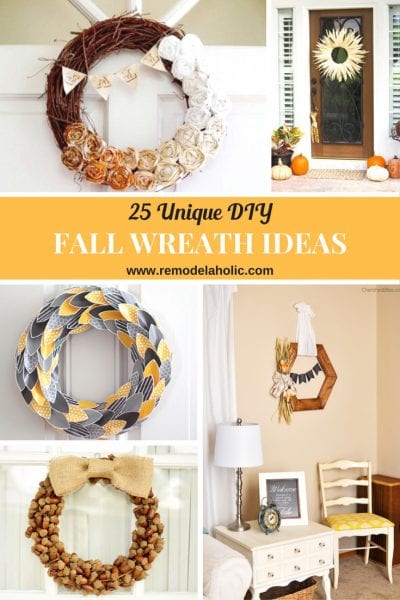 Dress up your door for fall with one of these Unique DIY Fall Wreaths featured on Remodelaholic.com