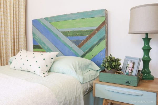 Wood Pieced Headboard Painted With Annie Sloan Chalk Paint @remodelaholic 9820