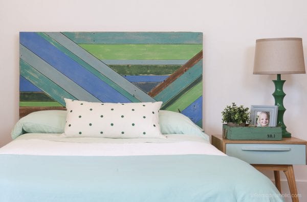 Wood Pieced Headboard Painted With Annie Sloan Chalk Paint @remodelaholic 9842