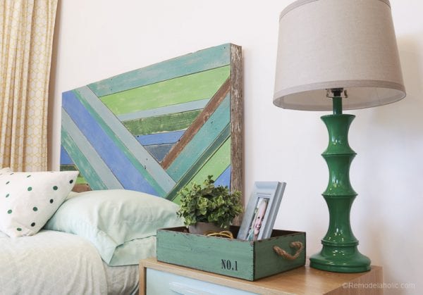 DIY Wall Decor for Large Walls: Wood Pieced Headboard Painted With Annie Sloan Chalk Paint