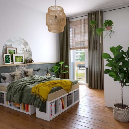 Easy IKEA Platform Bed DIY Tutorial using Kallax Shelves | Remodelaholic