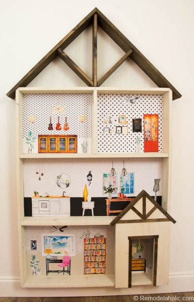 DIY Dollhouse Tutorial + Printable Dollhouse Furniture | Remodelaholic