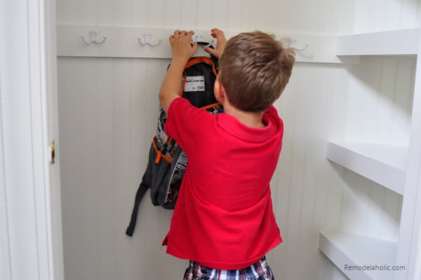 Upgraded Hall Coat Closet Organization With Hooks And Shelves Remodelaholic