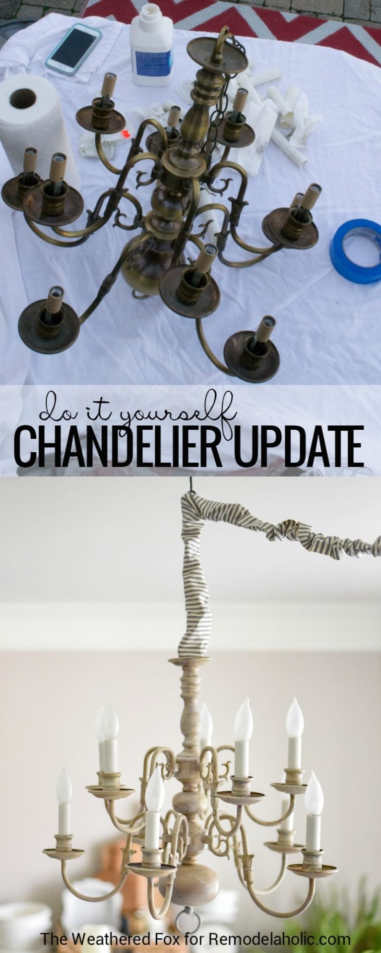 DIY Plugin Chandelier from Thrifted Hardwired Light Remodelaholic