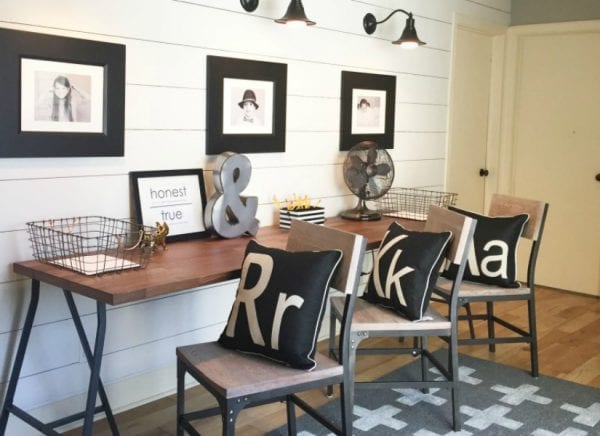 Feat Postbox Designs, Industrial Farmhouse Style Homework Station
