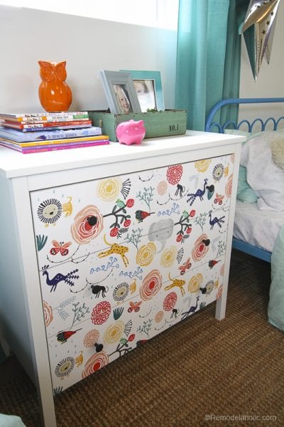 DIY Ikea Dresser Hack Updating With Wallpaper @remodelaholic 5