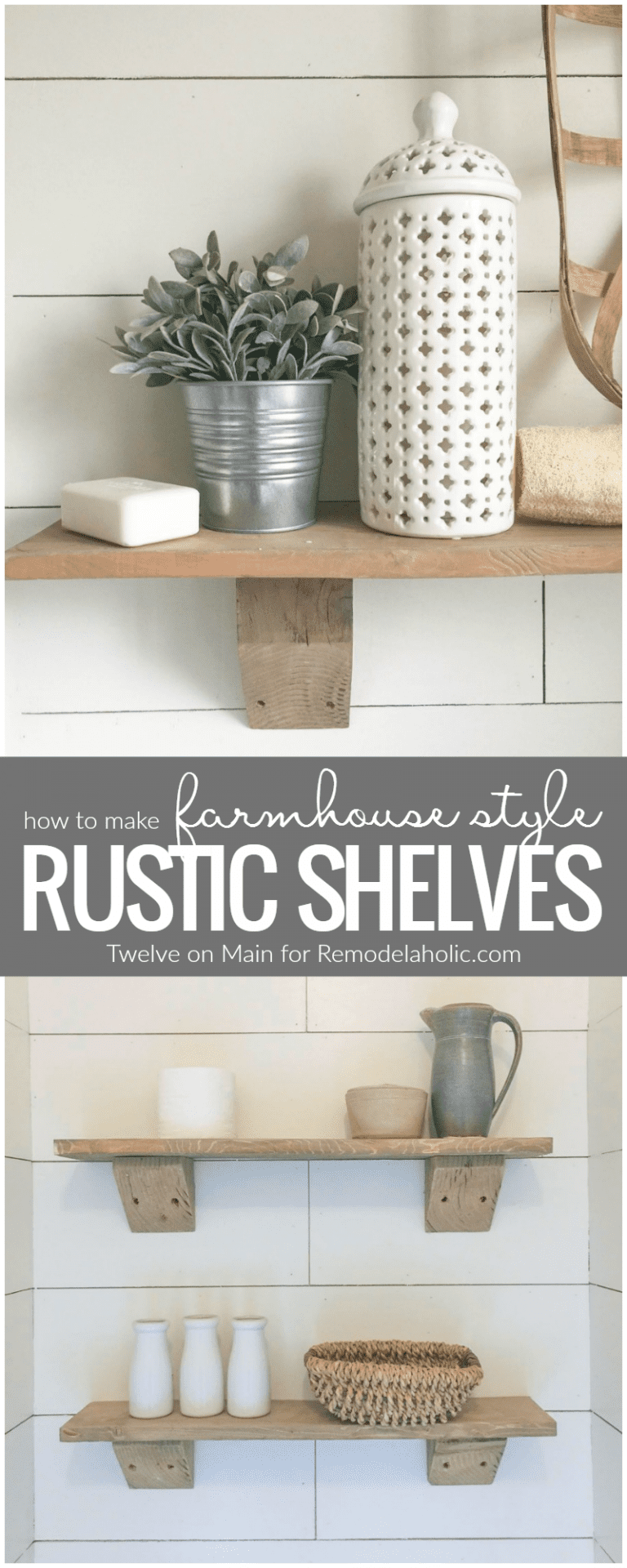 Diy Rustic Display Rack DIY Rustic Farmhouse Shelves | Remodelaholic