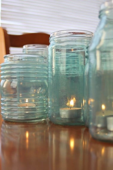 Make Your Own Blue Glass Jars Tutorial How To Diy Remodelaholic.com 1