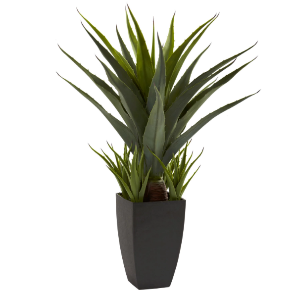 Neutral Living Room Faux Succulent