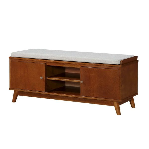 Neutral Living Room Mid Century Modern Entryway Bench