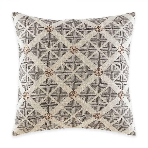 Neutral Living Room Mombasa Square Throw Pillow