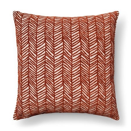Neutral Living Room Velvet Chevron Pillow