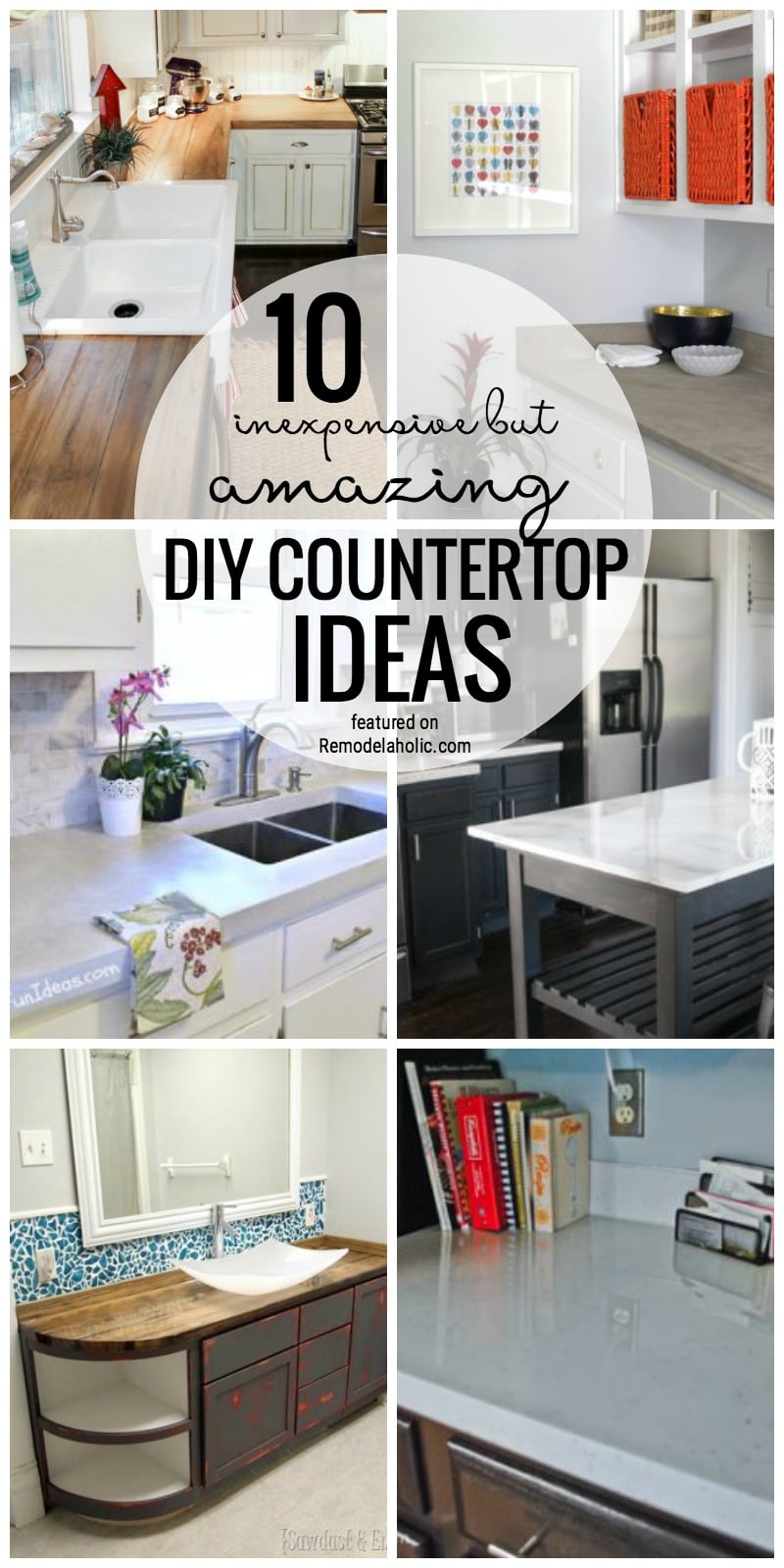 15 Top Cheap Kitchen Countertops Ideas | Remodelaholic