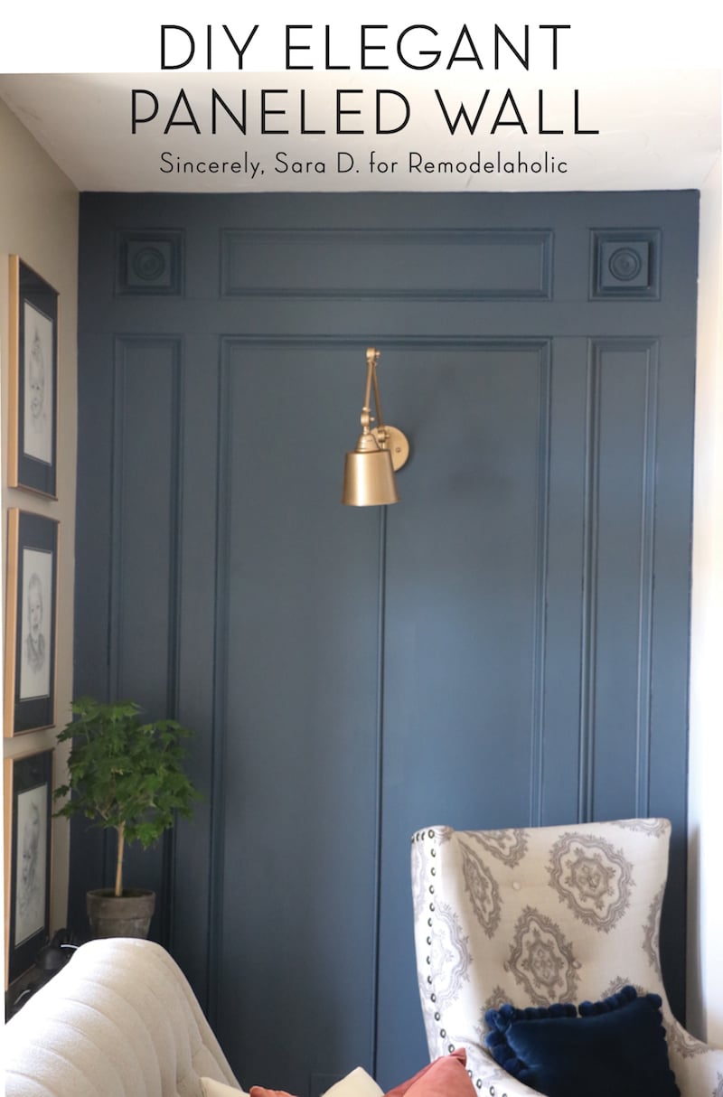 Learn how to install an elegant DIY paneled wall treatment with this step-by-step tutorial, so easy even a beginner can do it! 
