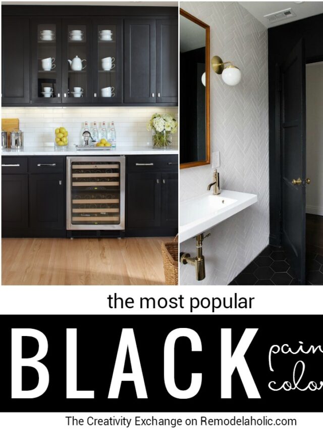 Most Popular Black Paint Colors For Walls, Doors, And Cabinets @Remodelaholic Crop