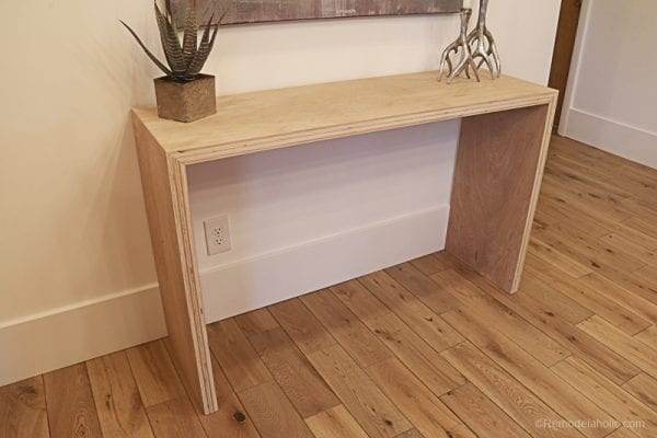 Plybood Waterfall Console Table By Remodelaholic 13