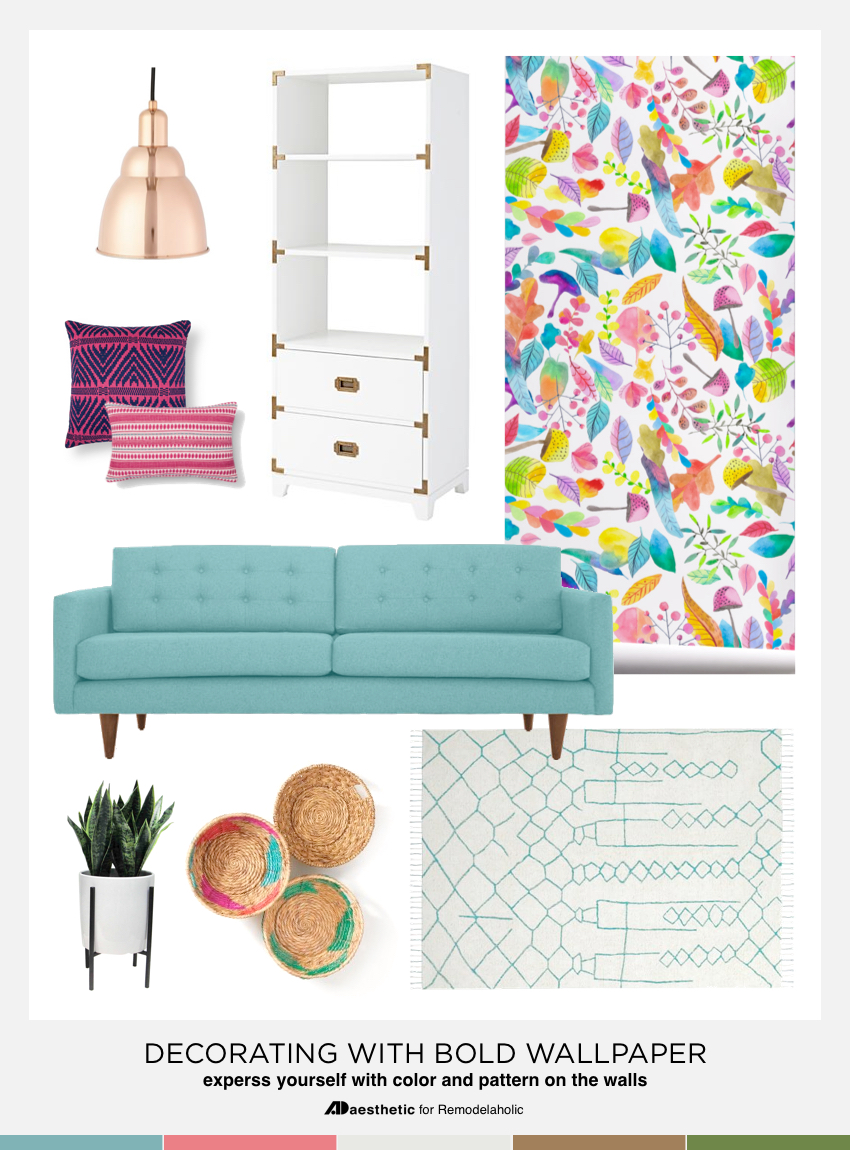 Tips and Design Ideas for Decorating with Bold Wallpaper | colorful walls | patterned wallpaper | decorating tips and tricks