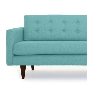 Bold Wallpaper Decor Tips, Turquoise Sofa