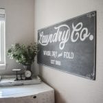 Free printable template! How to paint your own Fixer Upper Magnolia Market style laundry sign | farmhouse decor | laundry room | chalkboard | vintage