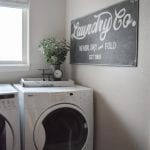 Free printable template! How to paint your own Fixer Upper Magnolia Market style laundry sign | farmhouse decor | laundry room | chalkboard | vintage