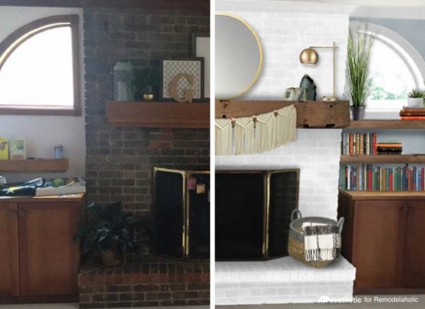 Brick Fireplace Facelift Featured Image