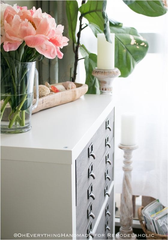 IKEA Hack: Kallax Cube Shelf into Card Catalog Style Flat File Cabinet with Drawers