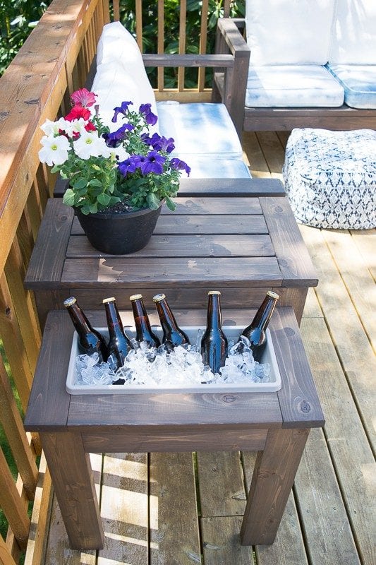 Build With 2x4s, Patio End Table With Built In Ice Bucket, The Handyman's Daughter