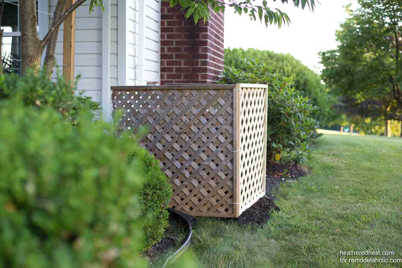 Hide Your AC Unit DIY Outdoor Air Conditioner Screen with Lattice