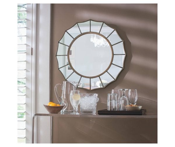 Round Mirror With Barcart