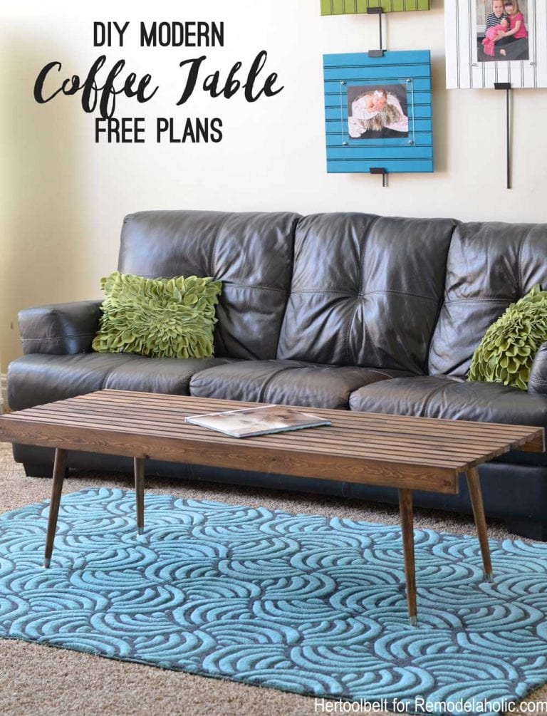 DIY Modern Slat Coffee Table Building Plan | Remodelaholic